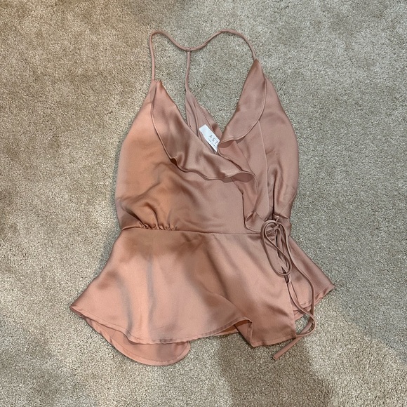 ASTR Satin Ruffle Tank - Picture 3 of 7